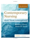 Test Bank For Contemporary Nursing Issues, Trends, & Management 9th Edition by Barbara Cherry, Susan R. Jacob ALL 28 CHAPTERS | COMPLETE GUIDE A+