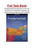 Fundamentals Perspectives on the Art and Science of Canadian Nursing 2nd Edition Gregory Raymound Test bank