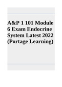 A&P 1 101 Module 6 Exam Endocrine System Latest 2022 (Portage Learning)