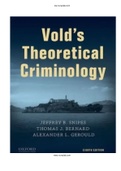 Vold’s Theoretical Criminology 8th Edition Snipes Test Bank
