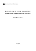 BRM group project essay - Big Five Personality Traits  vs Employees’ Job Performance - GRADE 8