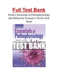 Porth’s Essentials of Pathophysiology 5th Edition by Tommie L Norris Test Bank