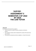 SJD1501 ASSIGNMENT 5 SEMESTER 2 2022 (ALL ANSWERS/ SOLUTIONS)