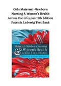Olds Maternal-Newborn Nursing & Women’s Health Across the Lifespan 11th Edition Patricia Ladewig Test Bank