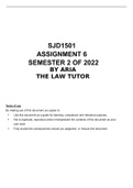 SJD1501 ASSIGNMENT 6 SEMESTER 2 2022 (ALL ASNWERS & SOLUTIONS)
