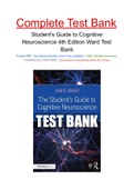 Student's Guide to Cognitive Neuroscience 4th Edition Ward Test Bank