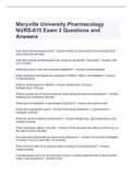 Maryville University Pharmacology NURS-615 Exam 2 Questions and Answers