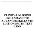 CLINICAL NURSING SKILLS BASIC TO ADVANCEDSKILLS 9TH EDITION SMITH TEST BANK