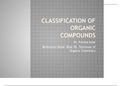 Classification of organic compounds