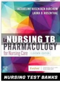 Test Bank Lehne's Test Bank Lehne's Pharmacology for Nursing Care, 11th Edition by Jacqueline Burchum, Laura Rosenthal All Chapter |Complete Study Guide 