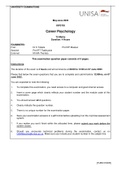 Exam (elaborations) IOP3703 - Career Psychology (IOP3703) 