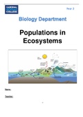 AQA A Level Biology - Populations in Ecosystems (2021-22)