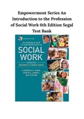 Empowerment Series An Introduction to the Profession of Social Work 6th Edition Segal Test Bank