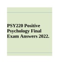 PSY220 Positive Psychology Final Exam Answers 2022.