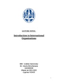 Lecture notes - Introduction To International Organisations (IRO Year 1 - 6441HIIOH)