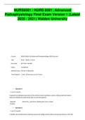 NURS6501 / NURS 6501: Advanced Pathophysiology Final Exam Version 1 (Latest 2020 / 2021) Walden University