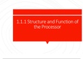Presentation and notes on topic 1.1.1 (Structure and Function of the Processor)