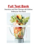 Nutrition and Diet Therapy 9th Edition DeBruyne Test Bank