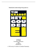 Nederlands boekverslag Het Gouden Ei - Tim Krabbé 