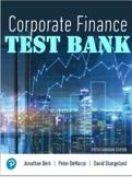 Test Bank For Corporate Finance, Fifth Canadian Edition, 5E Jonathan Berk. All Chapters 1-31. 864 Pages