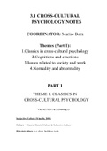 3.1 Crosscultural Psychology notes