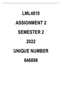 LML4810 Assignment 2 Semester 2 2022