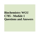 Biochemistry WGU C785 - Module 1 Questions and Answers