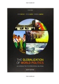 Globalization of World Politics Introduction to International Relations 8th Edition Baylis Test Bank |Complete Guide A+|Instant download.