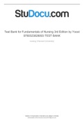 Test Bank for Fundamentals of Nursing 3rd Edition by Yoost 9780323828093 TEST BANK