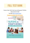 Nursing in Today’s World Trends Issues and Management 11th Edition Stegan Sowerby Test Bank