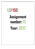 LSP1501 ASSIGNMENT 13 2022