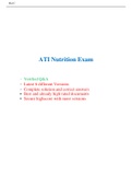 ATI RN Nutrition Proctored Exam (6 Exam Sets, Latest-2022) / RN ATI Nutrition Proctored Exam / ATI RN Proctored Nutrition Exam |Best Document for A.T.I Exam