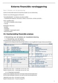 Samenvatting 'externe financiële verslaggeving' - deel 2 'financial analyse'