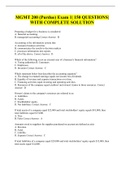 MGMT 200 (Purdue) Exam 1| 150 QUESTIONS| WITH COMPLETE SOLUTION