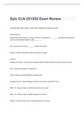 Epic CLN 251/252 Exam Review 2022 /2023(WITH 100% CORRECT ANSWERS)