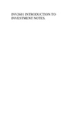 INV2601 INTRODUCTION TO INVESTMENT NOTES.
