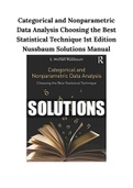 Categorical and Nonparametric Data Analysis Choosing the Best Statistical Technique 1st Edition Nussbaum Solutions Manual