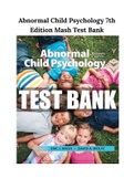 Abnormal Child Psychology 7th Edition Mash Test Bank