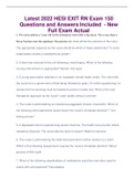 Latest 2022 HESI EXIT RN Exam | 150 Questions and Answers Included | New Full Exam Actual