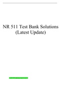 NR 511 Test Bank Solutions (Latest Update) Midterm Exam and Final Exam: 100 % VERIFIED ANSWERS
