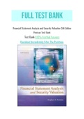 Financial Statement Analysis and Security Valuation 5th Edition Penman Test Bank 