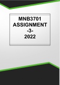 MNB3701 ASSIGNMENT 3 SEMESTER 2 2022