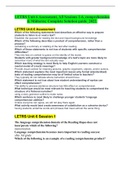 LETRS Unit 6 Assessment, All Sessions 1-6, comprehension & Midterm; Complete Solution guide_2022.