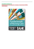 Test Bank For Fundamentals of Nursing Care 3rd Edition