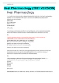 Hesi Pharmacology (2021 VERSION) Hesi Pharmacology