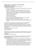 Cognitive Science Summary, Introduction to Cognitive Science Subtest 1