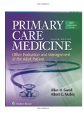 Test Bank for Primary Care Medicine Office Evaluation and Management of the Adult Patient 8th Edition by Goroll Mulley |Complete Guide A+|Instant Download.
