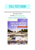 Empowerment Series Social Welfare Policy and Social Programs 4th Edition Segal Test Bank