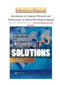 Introduction to Computer Networks and Cybersecurity 1st Edition Wu Solutions Manual VERIFIED AND RATED 100%