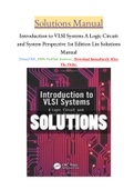 Introduction to VLSI Systems A Logic Circuit and System Perspective 1st Edition Lin Solutions Manual VERIFIED AND RATED 100%